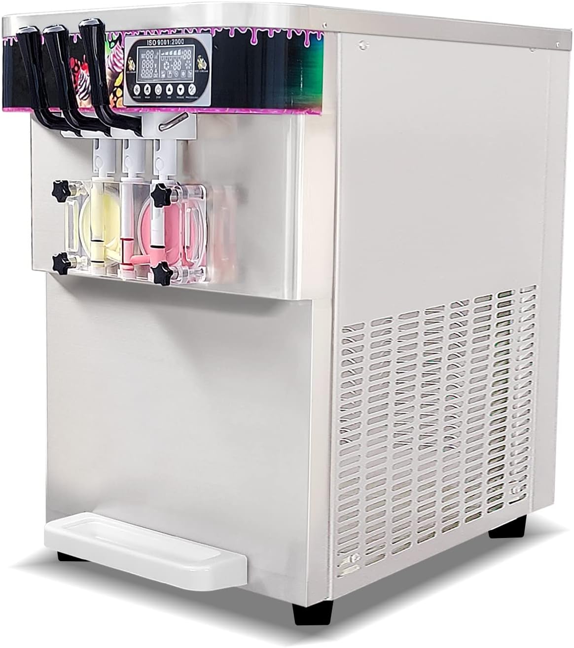 Kolice 3 Flavor Soft Serve Ice Cream Machine - Transparent Dispenser