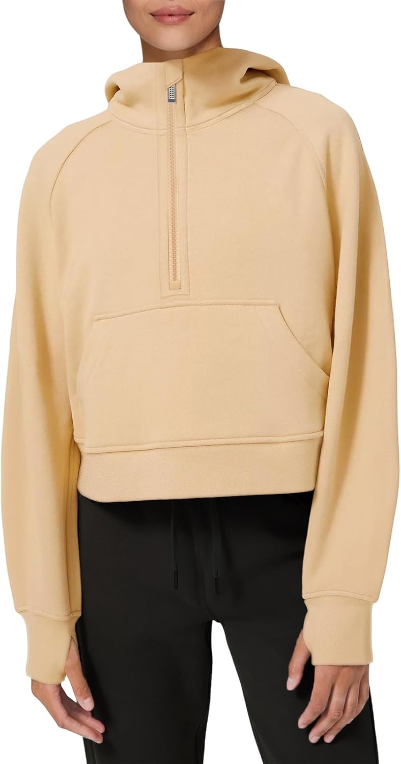 LASLULU Womens Hoodies Fleece Lined Pullover with Thumb Hole