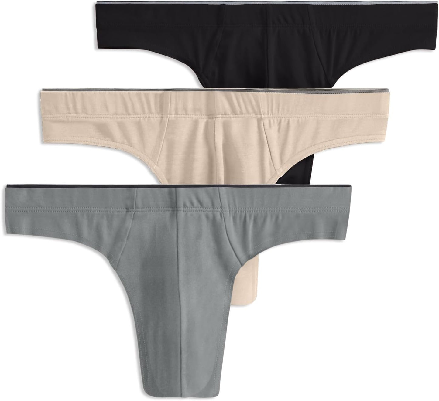 Jockey Men's Underwear True Style Thong - Comfortable 3 Pack