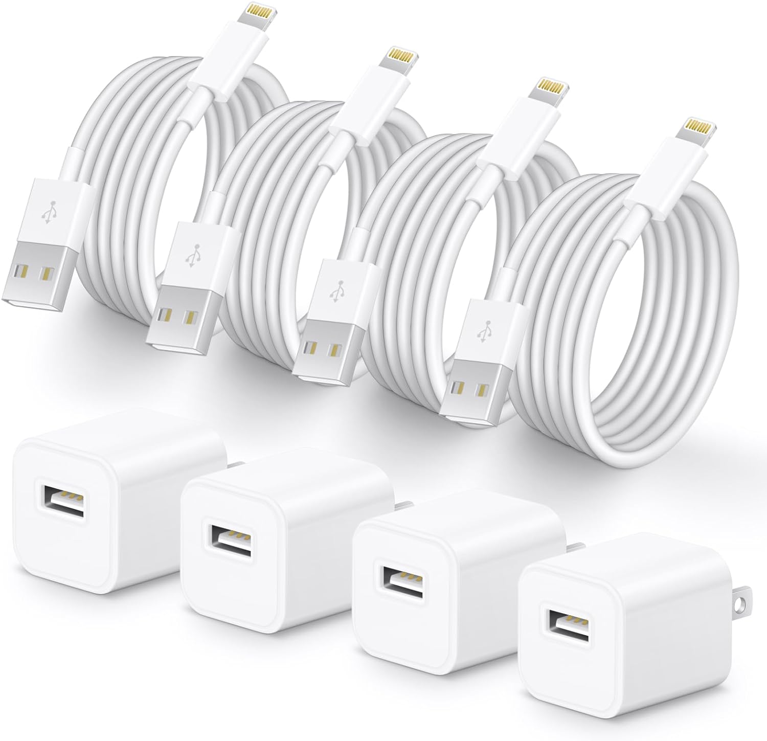 Fast Charging iPhone Cable - MFi Certified 6ft (4-Pack)