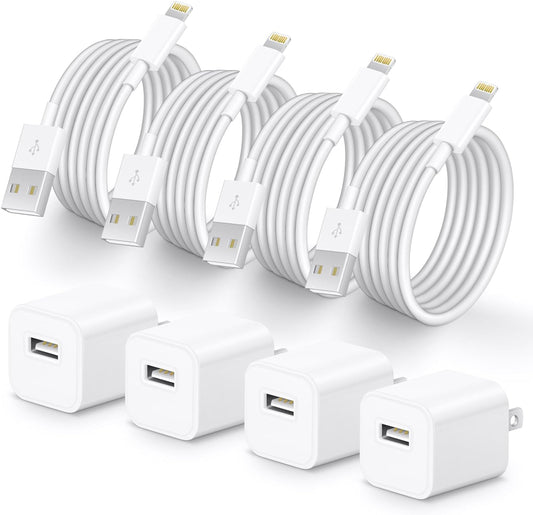 Fast Charging iPhone Cable - MFi Certified 6ft (4-Pack)