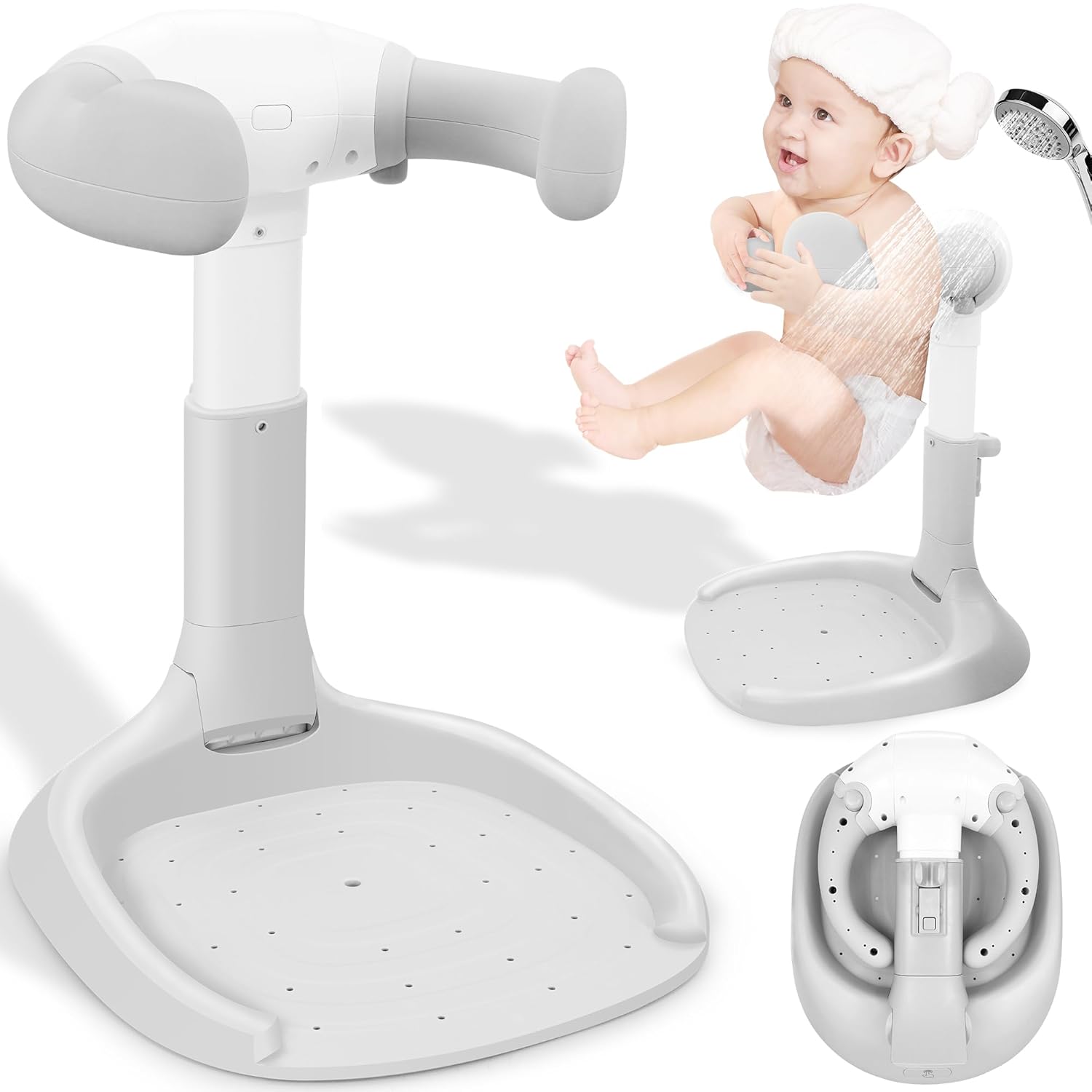 Adjustable Baby Shower Stand with Anti-Slip Base for Safety