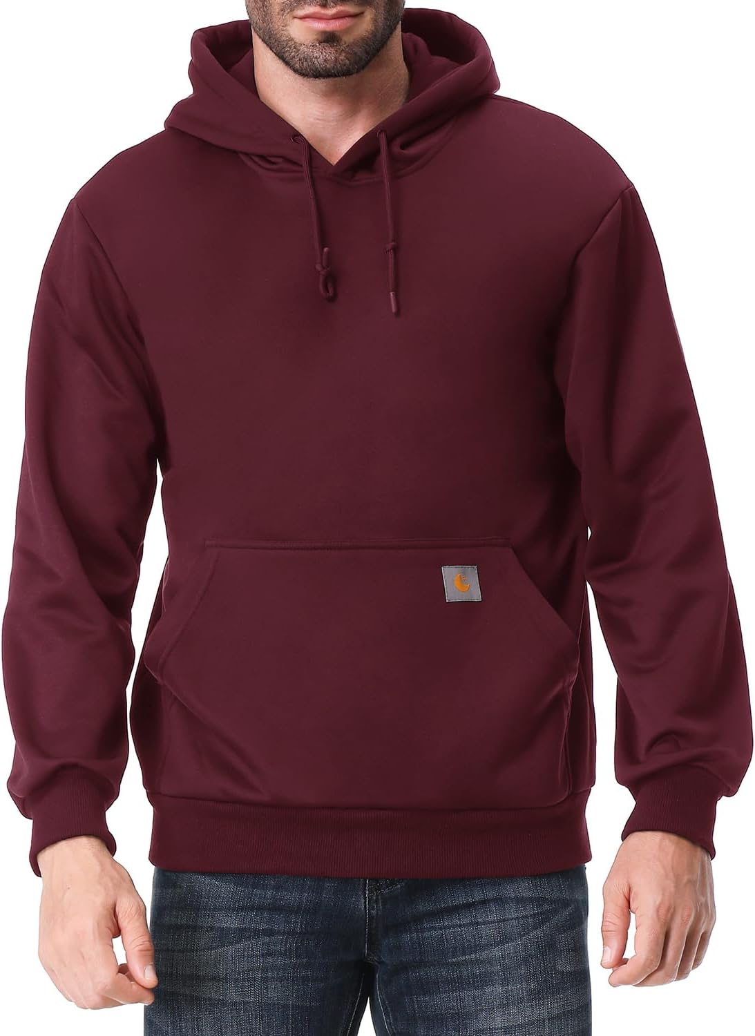 Men's Relaxed Fit Fleece-Lined Pullover Hooded Sweatshirt
