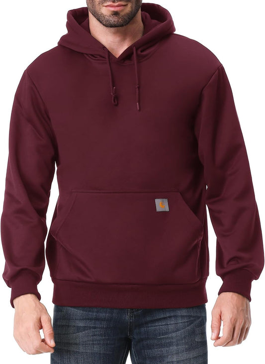 Men's Relaxed Fit Fleece-Lined Pullover Hooded Sweatshirt
