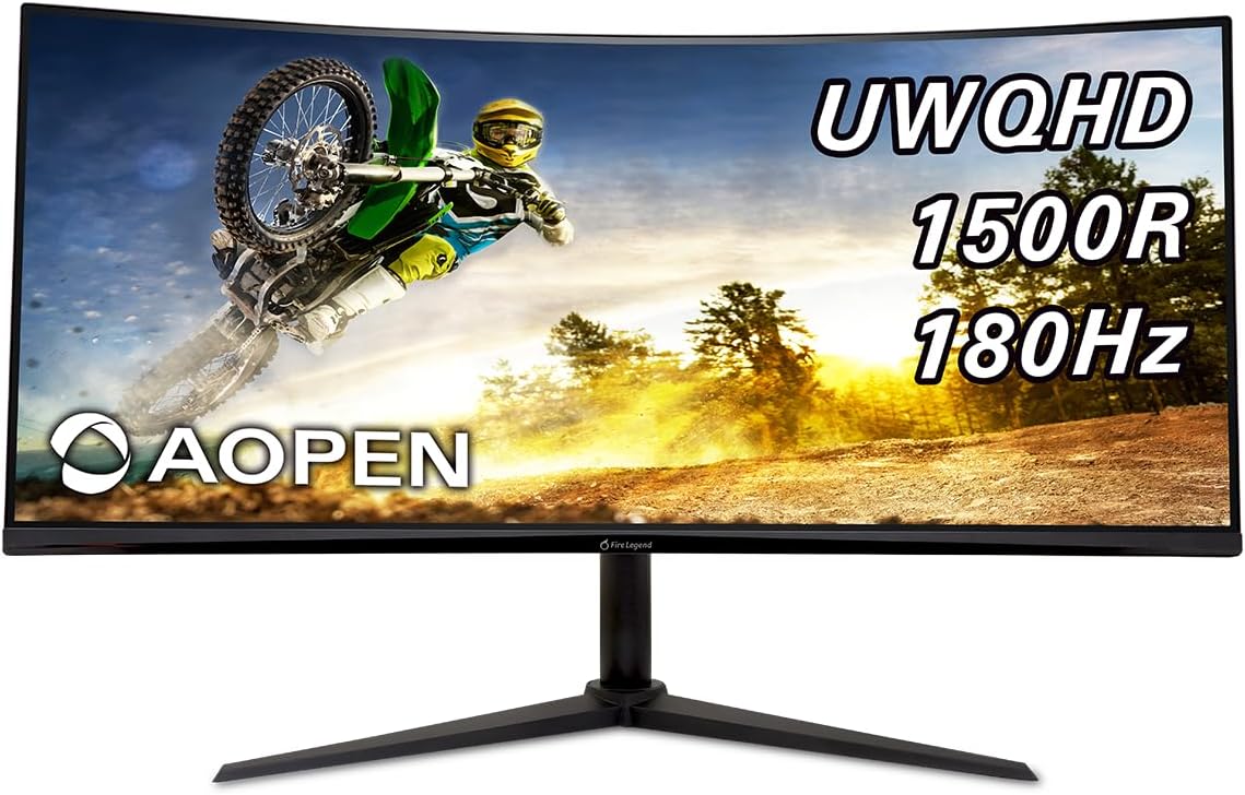 AOPEN 34HC5CU 34in QHD Curved Gaming Monitor with FreeSync