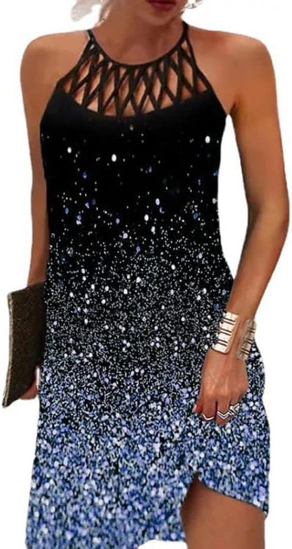 BIRW Summer Dresses for Women 2025 Casual Floral Halter Neck