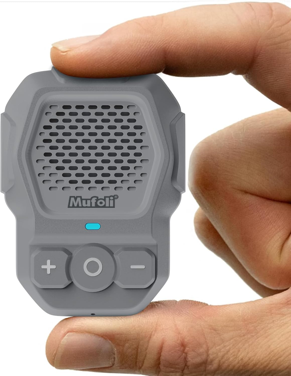 Waterproof Bluetooth Clip Speaker, 14 Hrs Playtime, Hands-Free Calls, Mufoli Grey