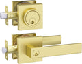 Haidms Gold Exterior Door Lock Set - Heavy Duty Deadbolt and Handle
