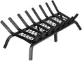 27 in Fireplace Grate with Ember Retainer - Solid Steel Log Rack
