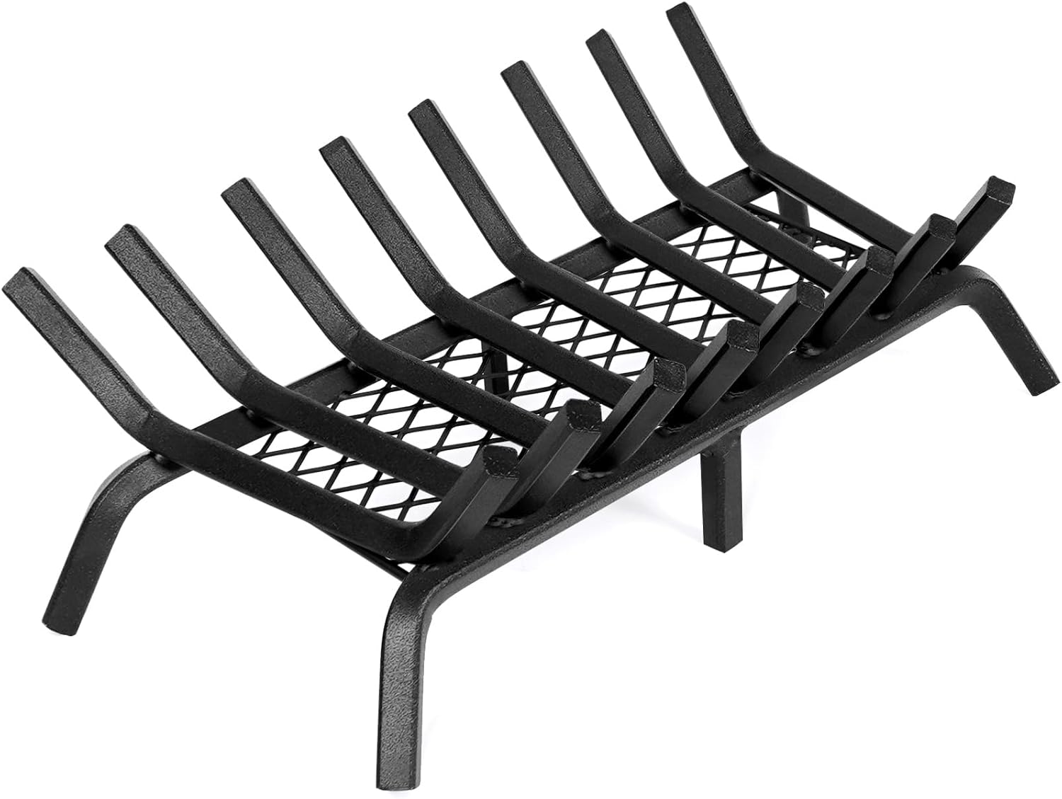 27 Inch Fireplace Log Grate with Ember Retainer for Indoor Use