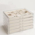 5 Drawers Clear Jewelry Box for Women and Girls, Elegant Storage