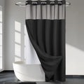 Dotted Waffle Weave Shower Curtain with Snap in Liner - Extra Long 71W