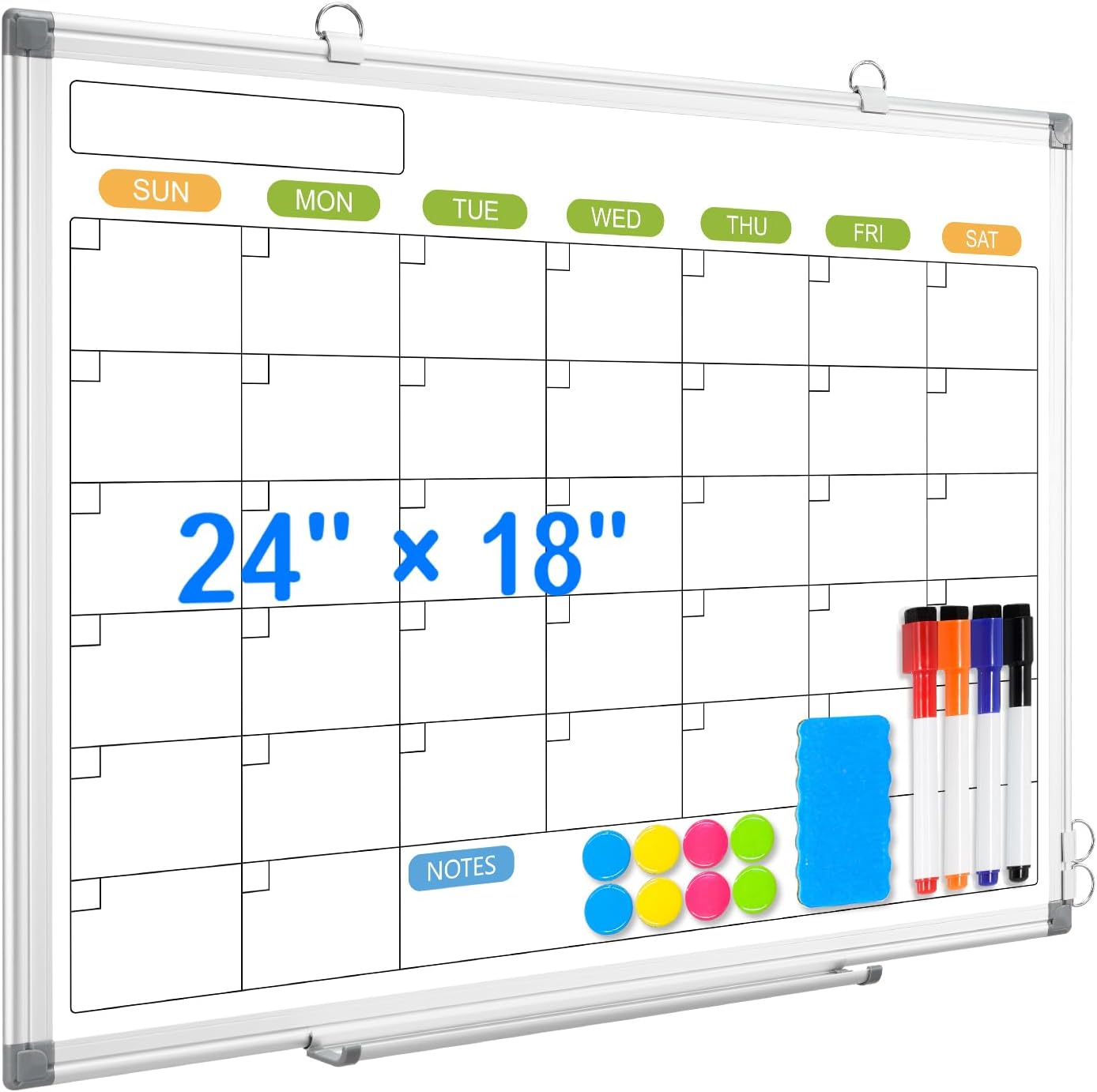 Magnetic Monthly Dry Erase Calendar Whiteboard for Wall Use