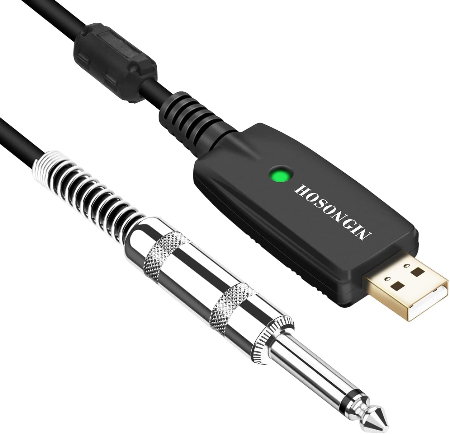 HOSONGIN 10 Ft USB Guitar Cable - Connect Your Electric Guitar Easily!