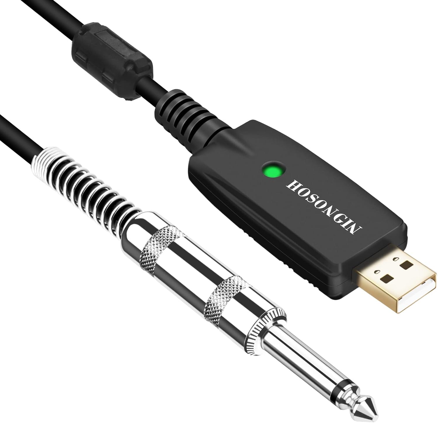 HOSONGIN 10 Ft USB Guitar Cable - Connect Your Electric Guitar Easily!