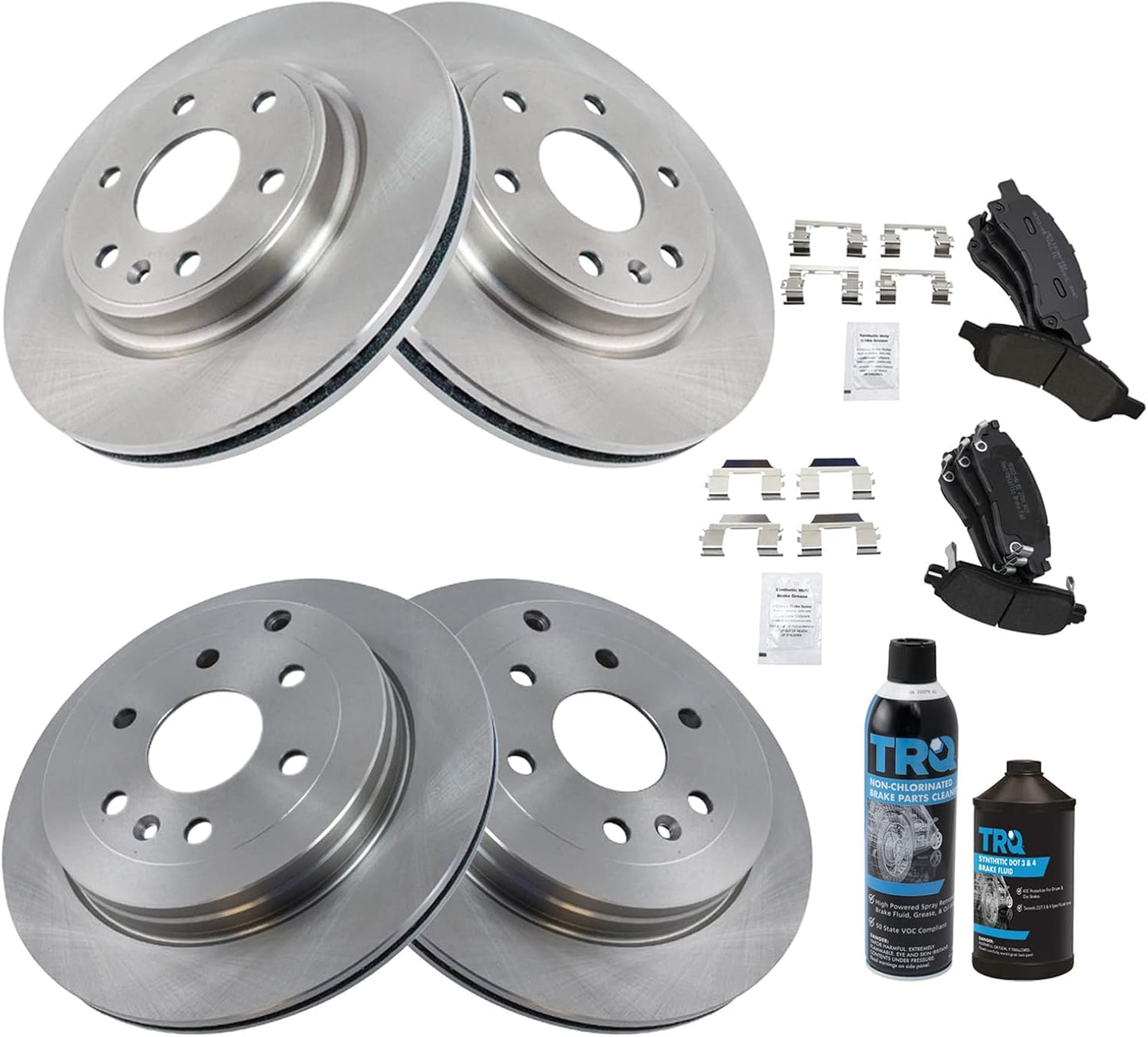 TRQ Semi-Metallic Brake Pad & Rotor Kit for GMC Chevy Vehicles