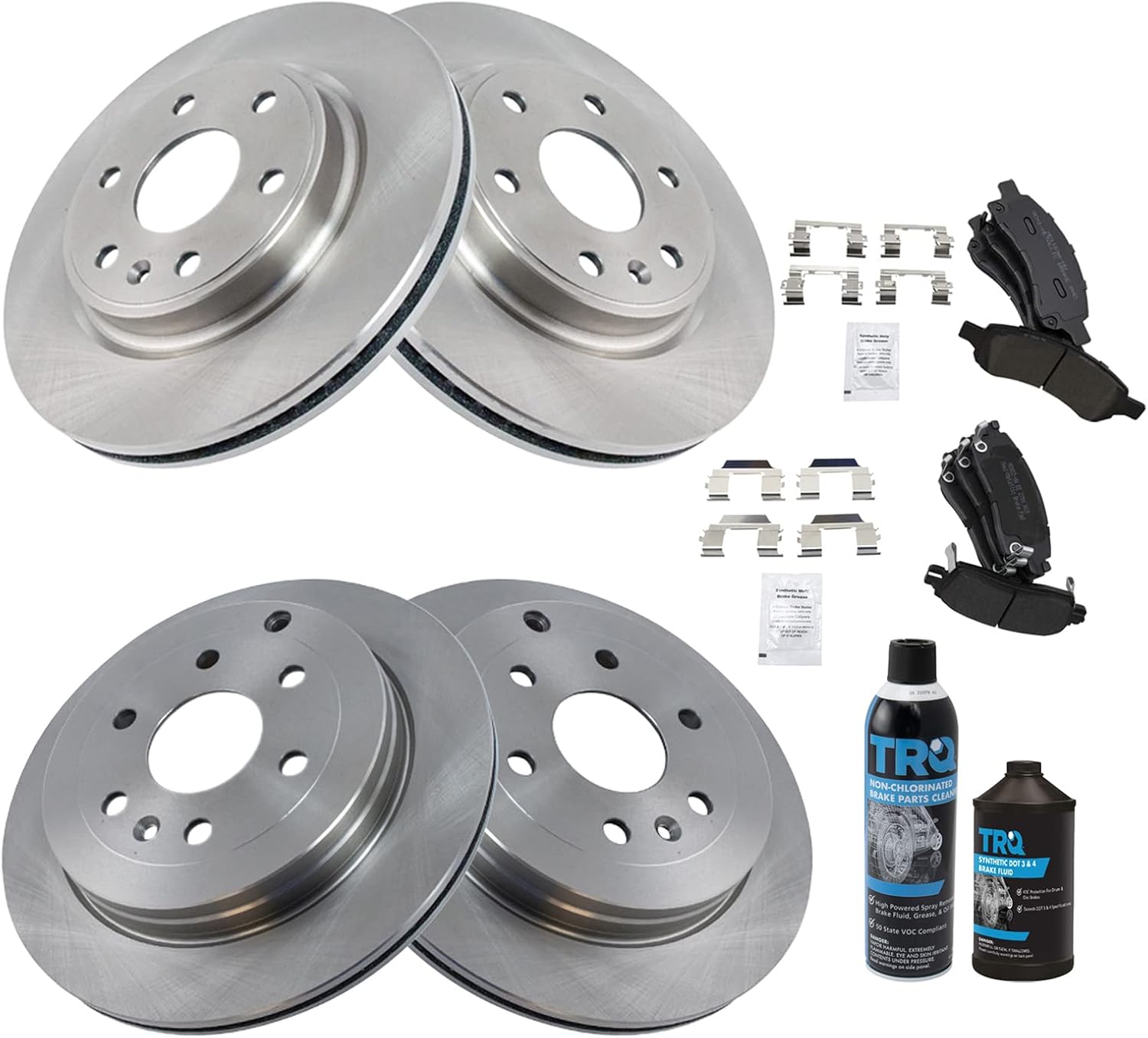 TRQ Semi-Metallic Brake Pad & Rotor Kit for GMC Chevy Vehicles