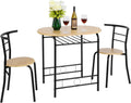 VINGLI 3 Piece Dining Set for 2 - Compact Kitchen Table with Wine Rack