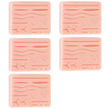 5pcs Suture Practice Pad Realistic Three-Layer Silicone Skin Kit