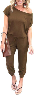 PRETTYGARDEN Off Shoulder Jumpsuit for Women - Comfy Summer Romper
