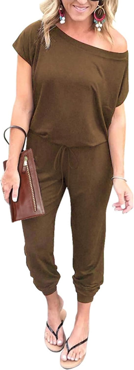 PRETTYGARDEN Off Shoulder Jumpsuits for Women Summer Style