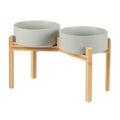 Ceramic Raised Double Bowls Set with Stand for Large Dogs - Stable