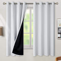 Greyish White 100% Blackout Curtains 63 in Length - Thermal Light