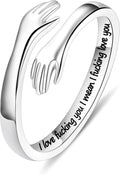Yesteel S925 Sterling Silver Hug Ring for Women - Adjustable Gift