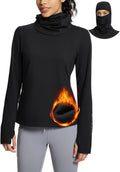 Thermal Long Sleeve Women Shirt - Fleece Base Layer with Balaclava