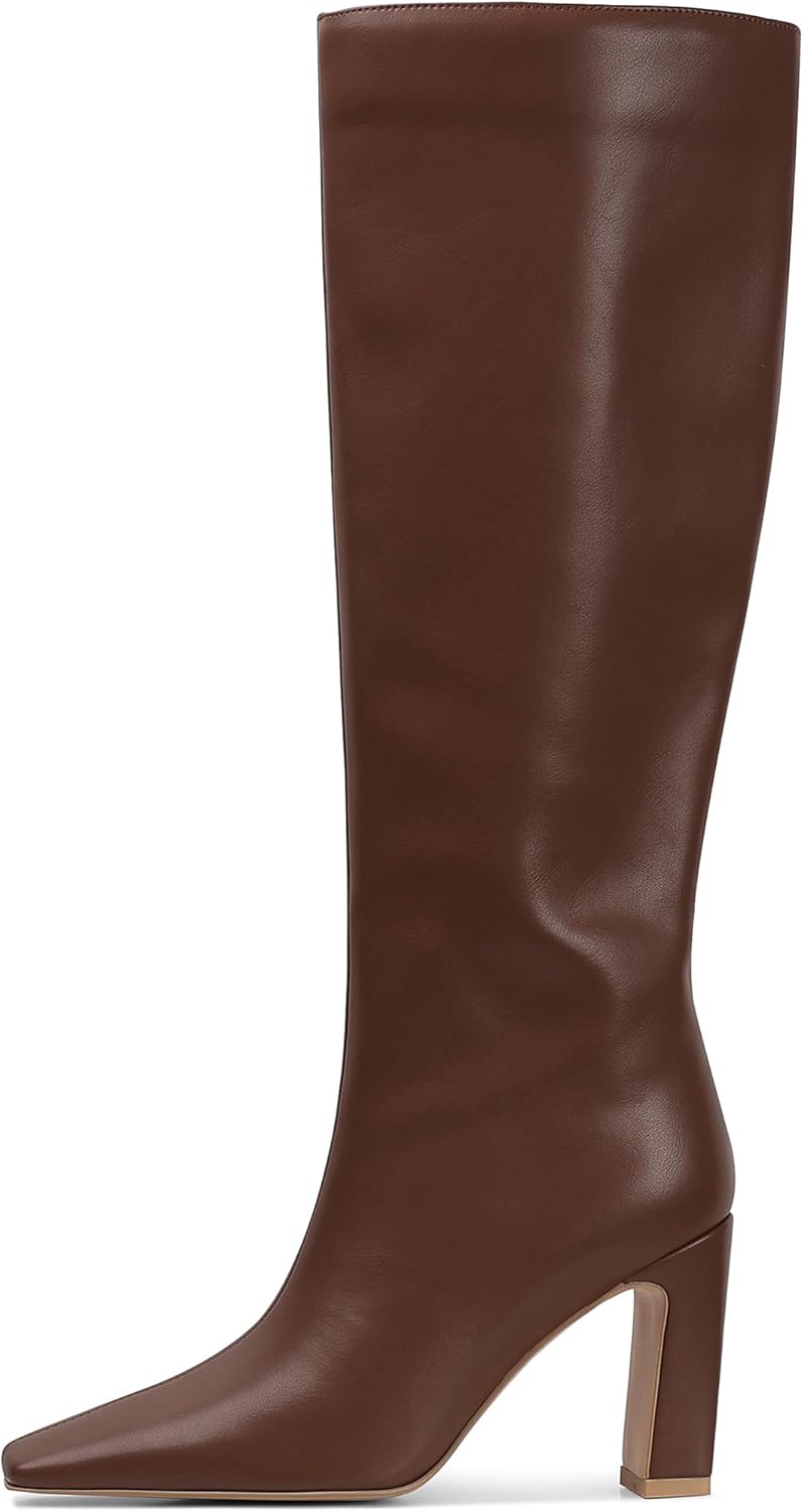 Lovee Cosee Knee High Boots for Women with Square Toe Design