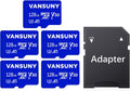 Micro SD Card 128GB 5 Pack - Fast 4K UHS-I Storage