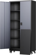 Yizosh Steel Garage Storage Cabinet with Locking Doors and Shelves