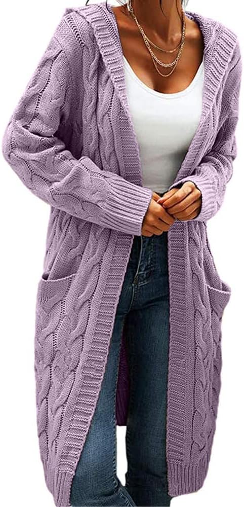 Women Hooded Open Front Cardigan Sweaters for Cozy Style