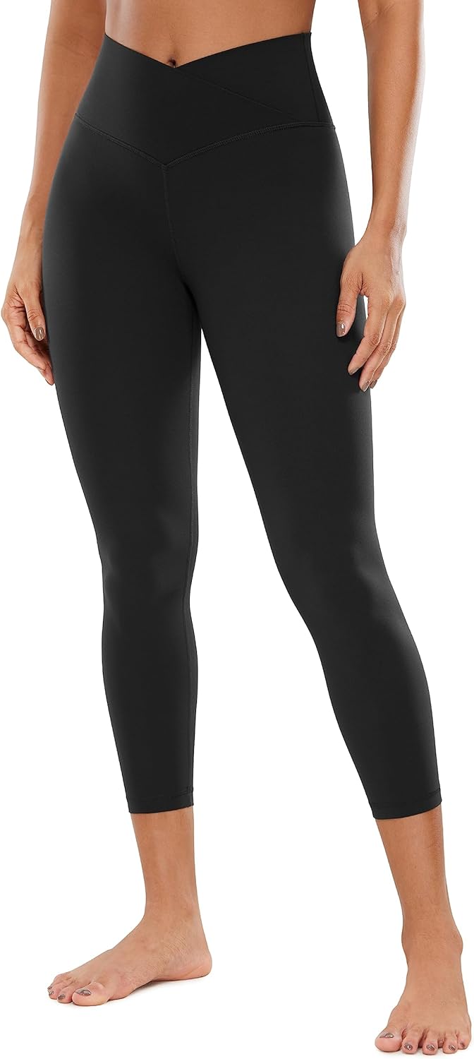 CRZ YOGA Butterluxe High Waist Capri Leggings - V Cross Gym Pants