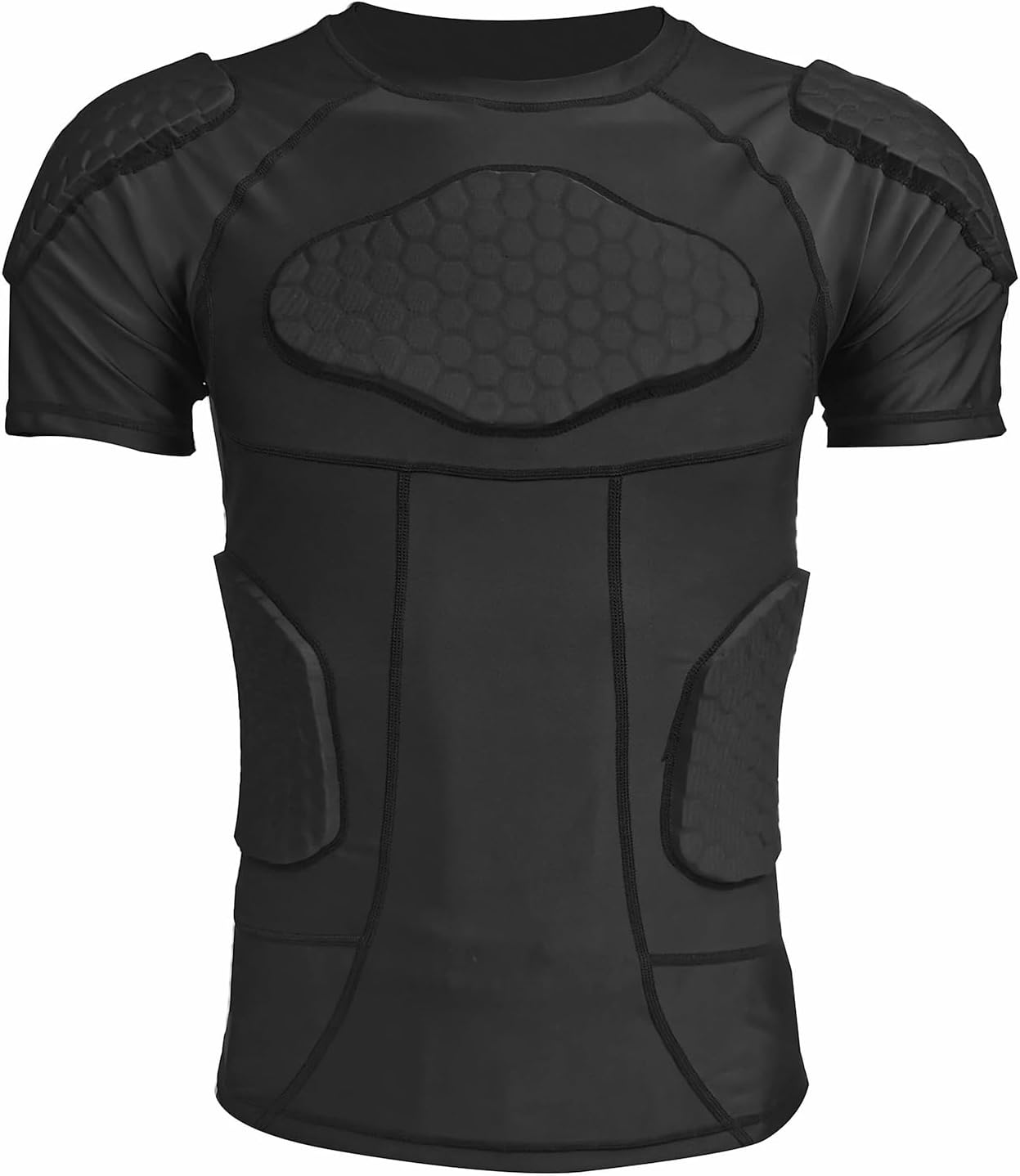 Mens Padded Compression Shirt for Football and Sports Protection