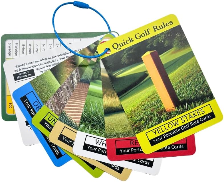 Quick Golf Rules Reference & Distance Cards 8-Pack