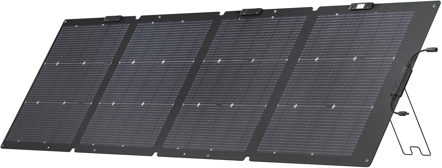 220W Portable Solar Panel with Bifacial Design for Outdoor Use