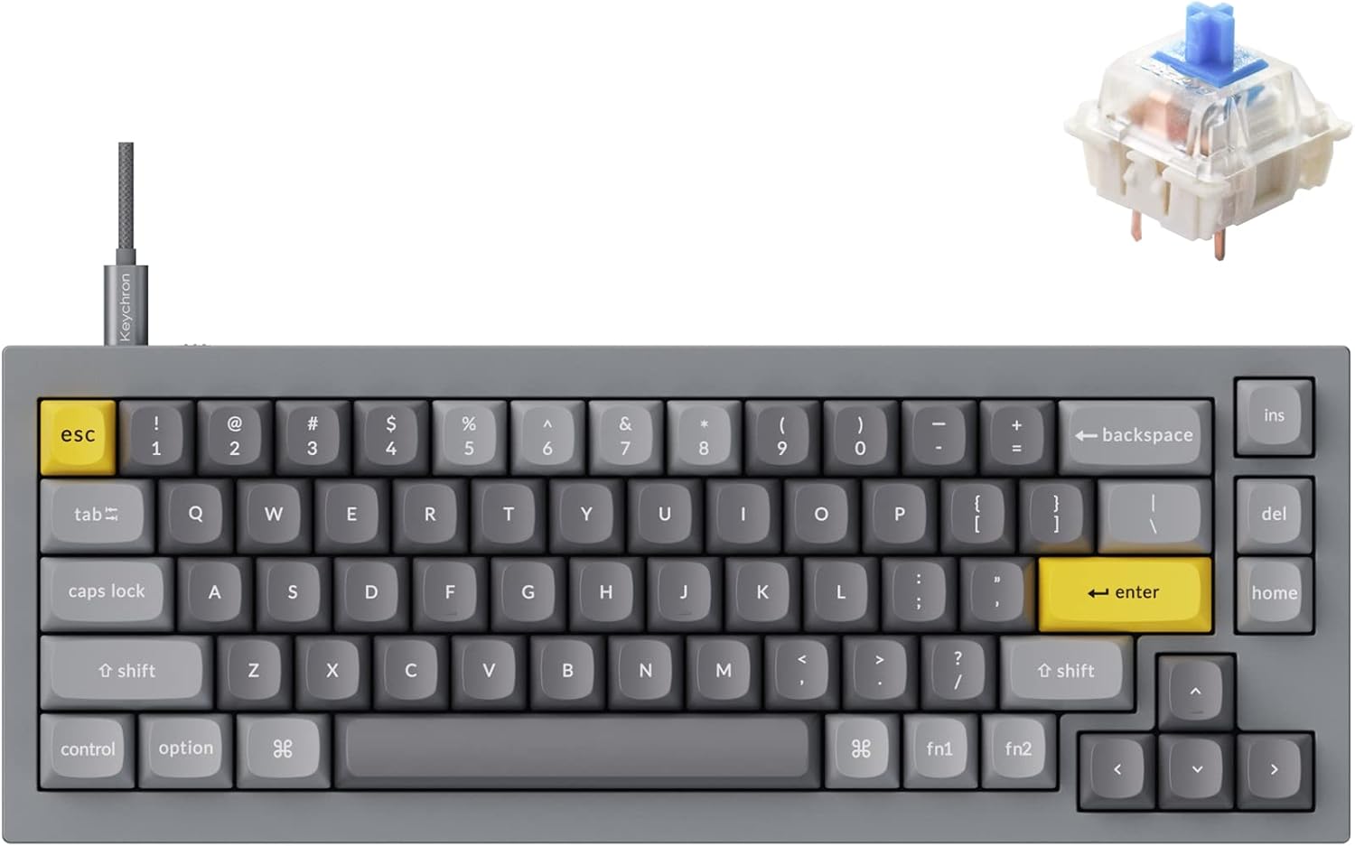 Keychron Q2 Wired Mechanical Keyboard - Customizable Macro Keys