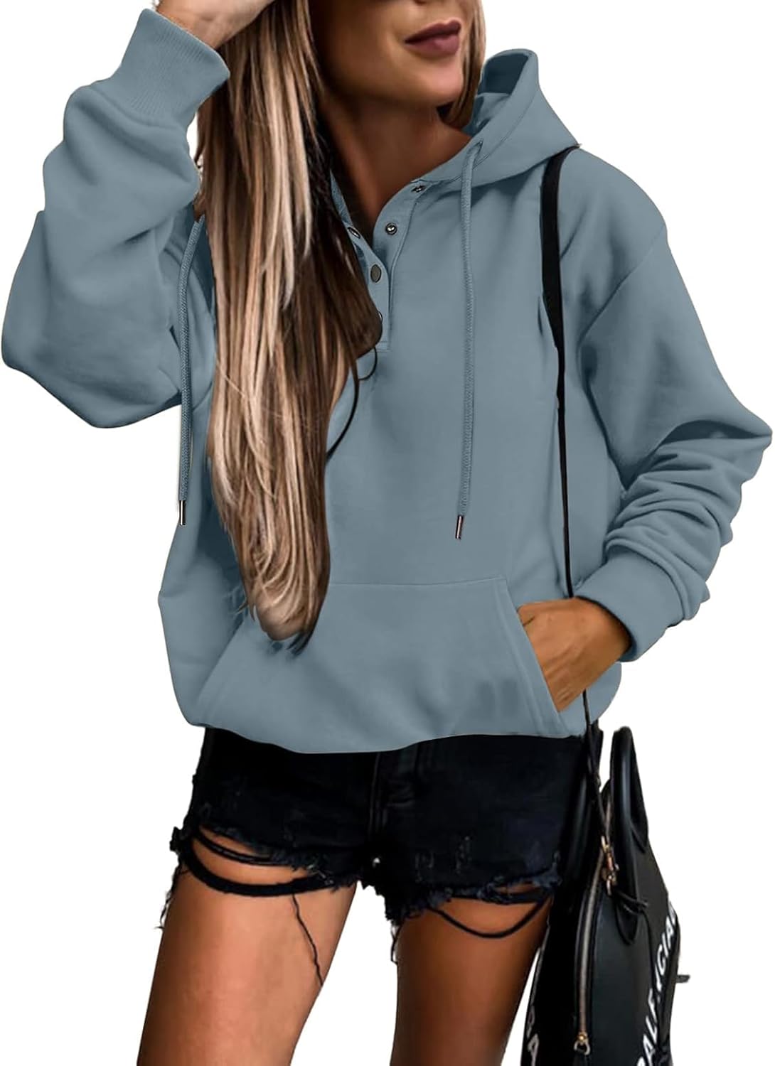 SHEWIN Women's Casual Hoodies Long Sleeve Lightweight Pullover