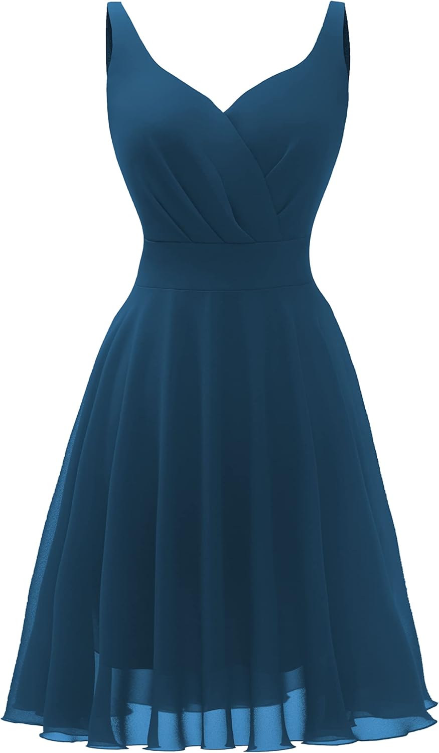 Dressever Summer Cocktail Dress with V-Neck and Spaghetti Straps