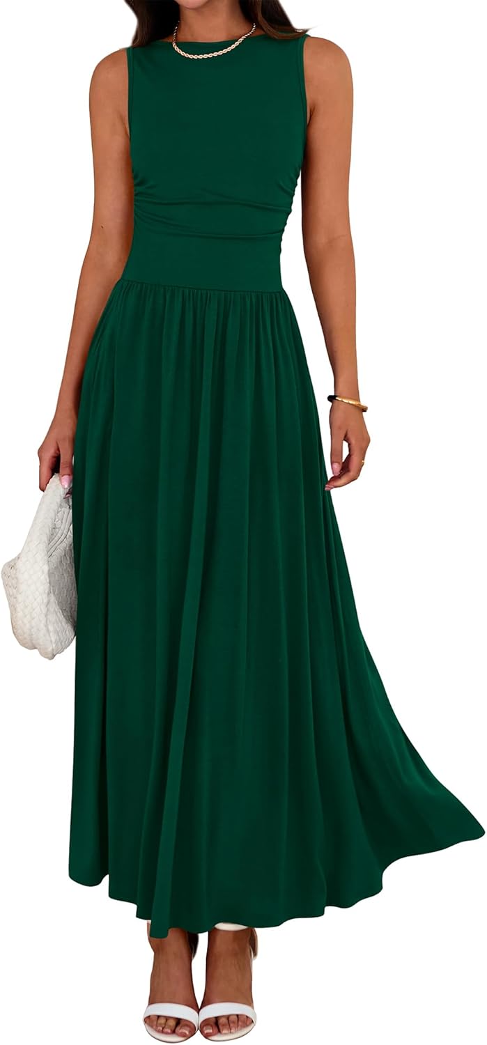 BTFBM Summer Maxi Dresses for Women - Flowy Casual Sundress