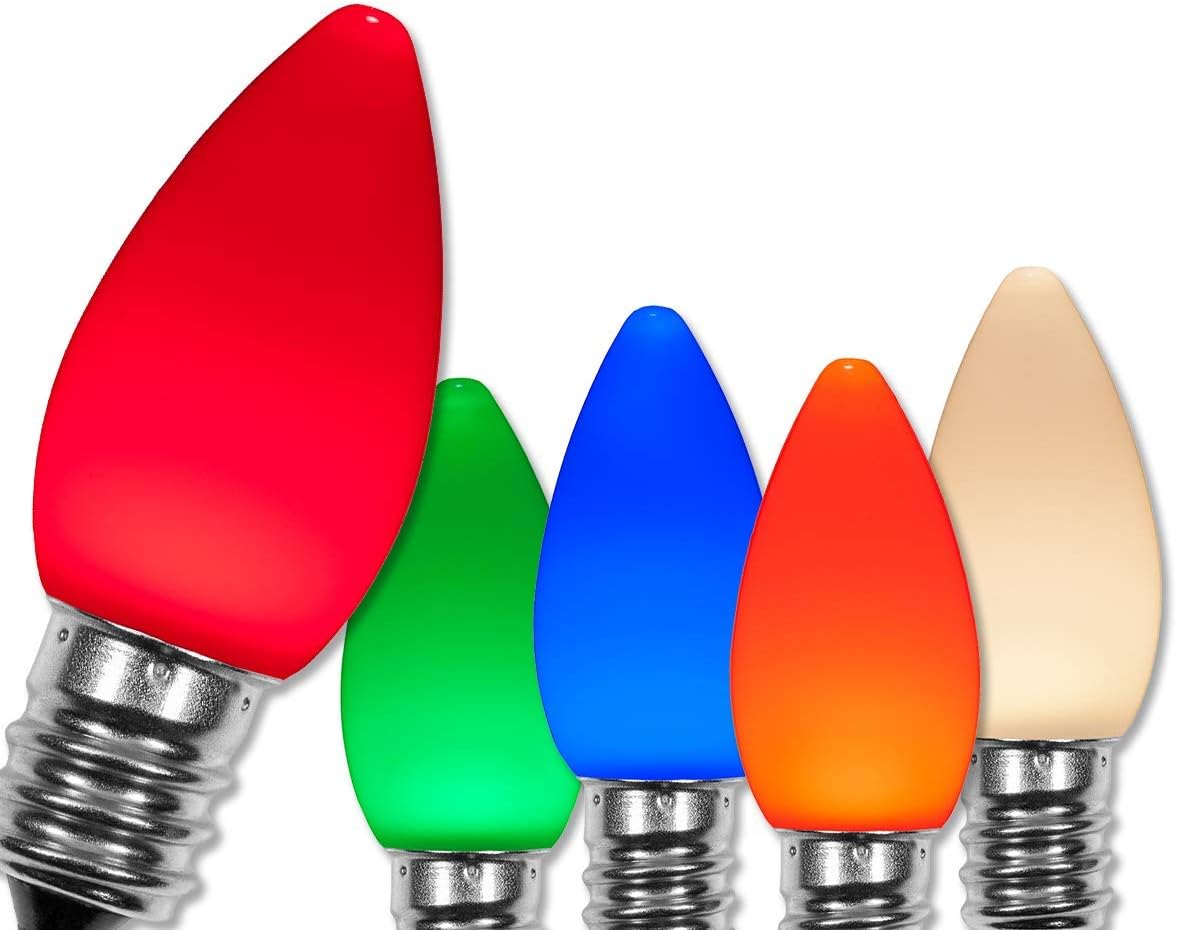 Wintergreen Lighting OptiCore C7 LED Bulbs - 25 Pack for Outdoor Use