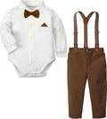 Baby Boys Suits Infant Gentleman Formal Suspenders Outfit - Soft