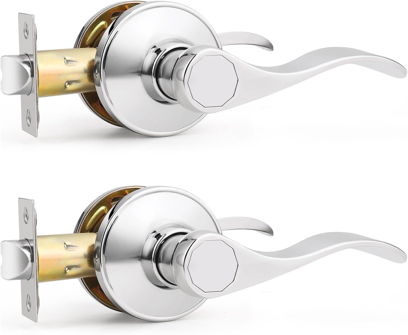 Probrico Interior Door Handle Lever Chrome Door Handles for Hallway