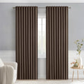 MIULEE Chocolate Brown Back Tab Blackout Curtains 90 in - Darkening