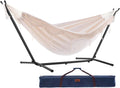 Vivere Double Cotton Hammock with Space Saving Steel Stand - Cozy 450