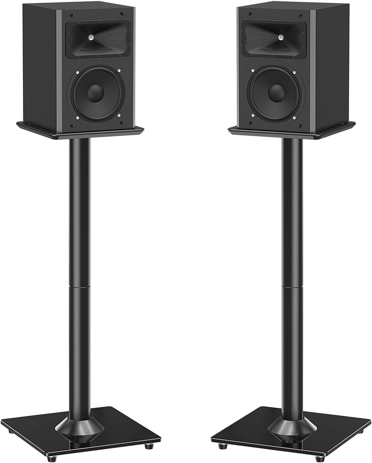Enhance Sound Clarity! MOUNTUP 31 Speaker Stands - Holds up to 22LBS, Cable Concealing Plate, Black MU9132