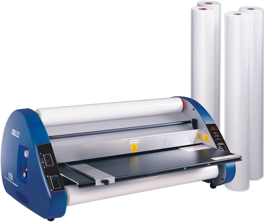 USI 2700 Thermal Laminator Kit | Laminates 27 Wide, 3 Mil Films | 4 Rolls Opti Clear Film | 2-Year Warranty