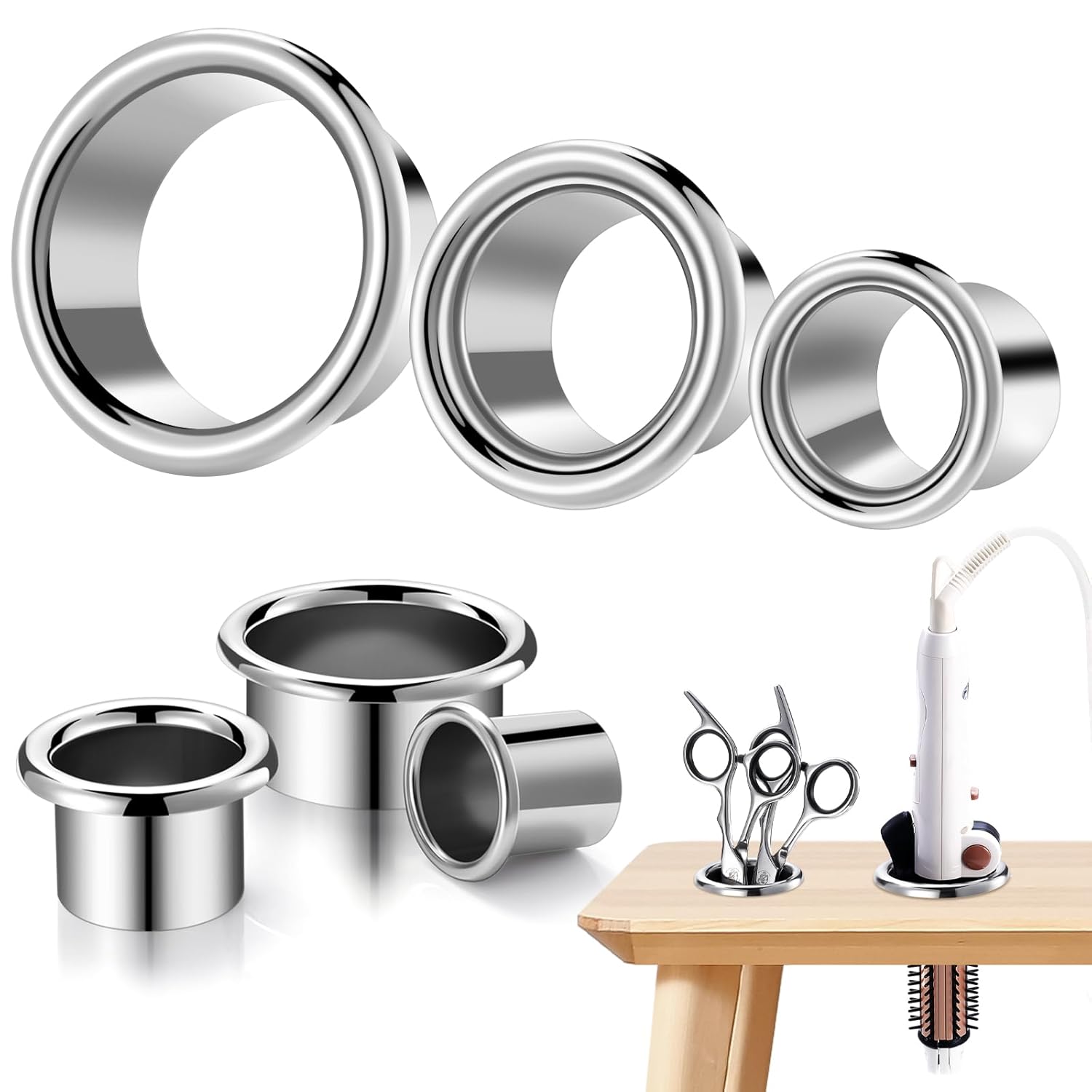 Stylish Stainless Steel Hair Tools Organizer Set by MorningRo