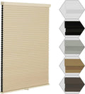 Cordless Blackout Cellular Window Shades 25 in Beige - Room Darkening